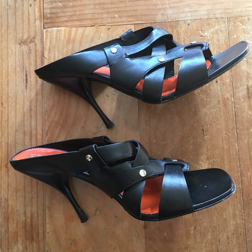 Prada Leather Black Heeled Sandals - Picture 4 of 8
